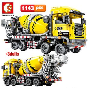 City Engineering Bulldozer Crane Technic Car Truck Excavator Roller Building Blocks bricks Construction Toys