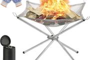 NEW SALE | Portable Fire Pit for Camping, Outdoor Folding Firepit Fireplace with Heat Resistant Gloves &amp; Carrying Bag