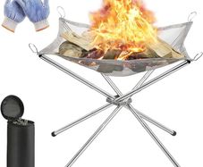 NEW SALE | Portable Fire Pit for Camping, Outdoor Folding Firepit Fireplace with Heat Resistant Gloves & Carrying Bag
