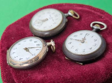 Antique 1800s Ladys Pocket watches lot if 3
