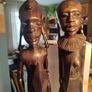 African male and female - wooden sculptures - wood carving - Africa - Ghana - second half of the 20th century Image 2