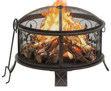 Rustic Fire Pit with Poker Steel