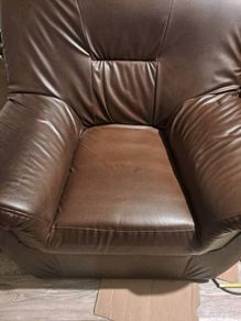 Dark Brown Faux Leather Armchair