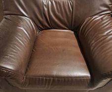 Dark Brown Faux Leather Armchair