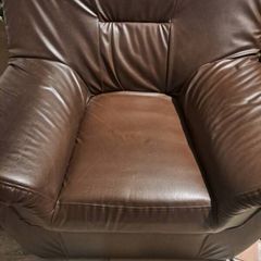 Dark Brown Faux Leather Armchair