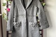 coat grey 100% wool coat James Lakeland vintage inspired 10/12 medium