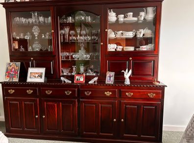 Dining Display Cabinet Carved Mahogany
