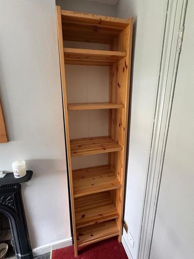 Solid wood narrow shelving / display unit