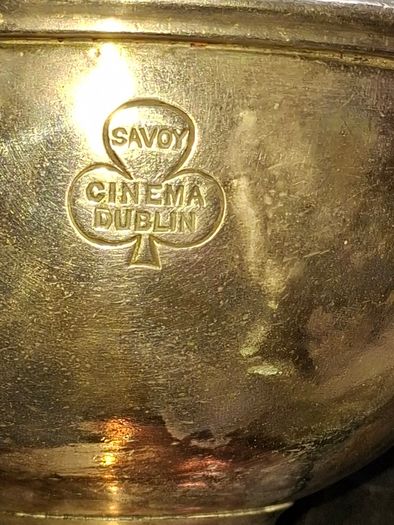 Rare Antique Silver-Plated Pedestal Bowl engraved branding for the Savoy Cinema Dublin manufactured by Gladwin Ltd in Sheffield