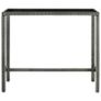 Garden Bar Table Grey 130x60x110 cm Poly Rattan and Glass Image 4