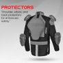 MZB Thunder Mens All Season Motorcycle Touring Waterproof Textile Jacket - Black/Grey Image 4