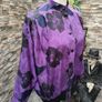 vintage 80s purple and black floral blouse made in Ireland Image 2