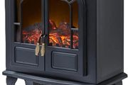 WL46019 Wingham Log Effect Stove Fire With Realistic LED Flame Effect, Adjustable Thermostat, 2000W, Black