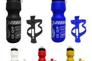 750ML Mountain Bike Bicycle Cycling Water Drink Bottle + Holder + 2 screws Cage Outdoor Sports Plastic Portable Bottle Drinkware