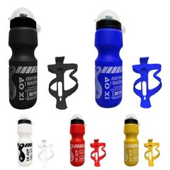 750ML Mountain Bike Bicycle Cycling Water Drink Bottle + Holder + 2 screws Cage Outdoor Sports Plastic Portable Bottle Drinkware
