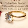18ct Gold Plated Vermeil Large Moissanite Solitaire Ring Image 5