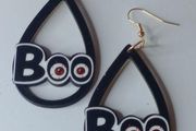 Halloween Boo Watching You Waterdrop Earrings