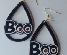 Halloween Boo Watching You Waterdrop Earrings