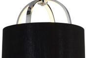 Led Ceiling Pendant -chrome &amp; Opal, Black Shade