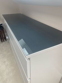 Black glass cabinet panel