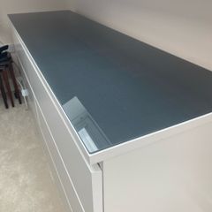 Black glass cabinet panel