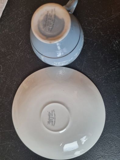 Vintage Arklow Pottery "Belvedere Grey" Demitasse Cups and Saucers