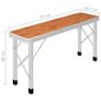 Folding Camping Table with 2 Benches Aluminium Brown Image 8