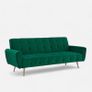 Luxury Velvet Sofa Bed with Golden Legs green Image 5