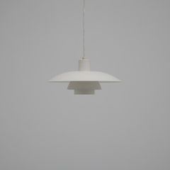 Vintage White Pendant Light PH4/3 by Poul Henningsen for Louis Poulsen, Denmark, 1970s.