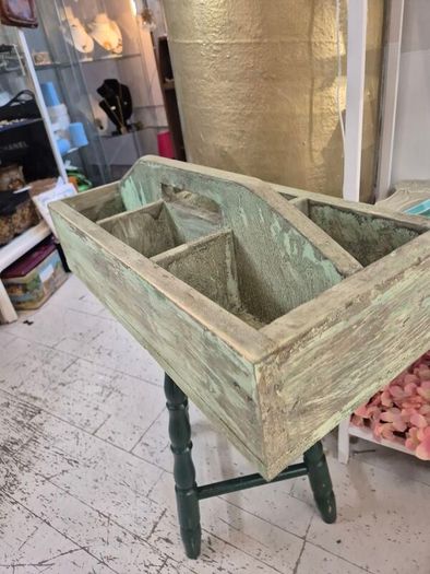 Vintage solid wood Tidy trough caddy
