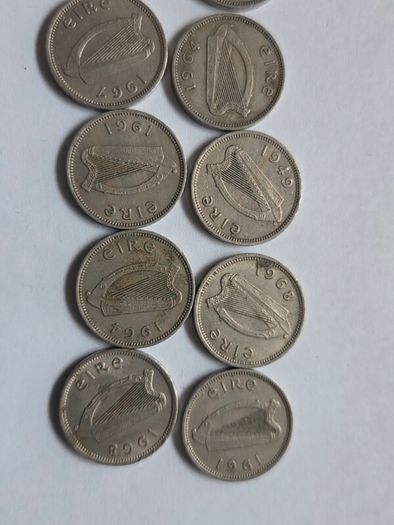 14 Irish three pence coins