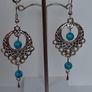 Boho Filigree Turquoise Bead Earrings Image 10