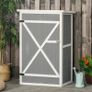 NEW SALE Fir Wood Garden Shed Outdoor Tool Storage w/ 2 Shelves Latched Doors 115x75cm Image 2