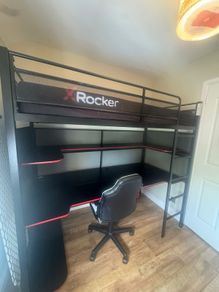 X Rocker Gaming Loft Bed with desk
