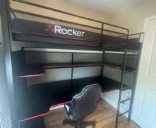 X Rocker Gaming Loft Bed with desk