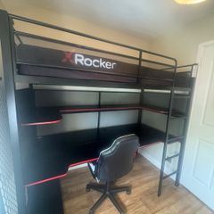 X Rocker Gaming Loft Bed with desk