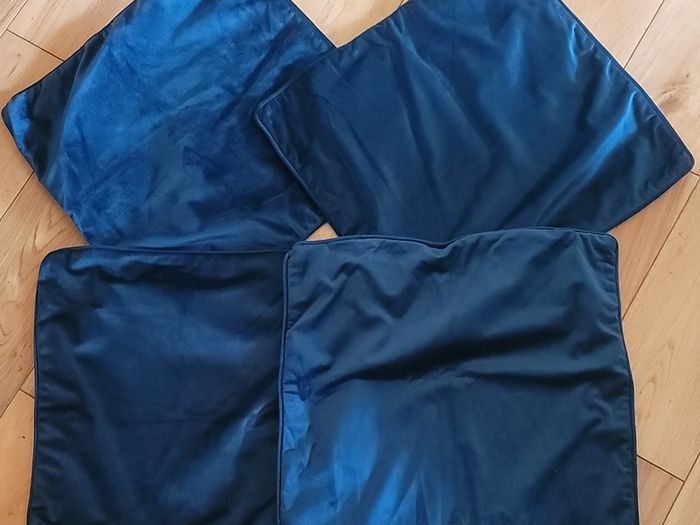 Soft Velour Dark Green Cushion Covers x4
