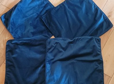 Soft Velour Dark Green Cushion Covers x4