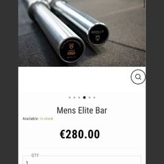 Apollo High Spec Elite Olympic Barbell And Collars, Cost 300 Euro New Before Shipping,not Cheap Bar!