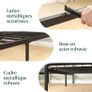 Bed 90 x 190 cm Metal Frame with Headboard  Easy Assembly Height 30 cm with Slats Support Storage Space Under the Modern Design  Black Image 7
