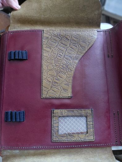 Vintage crocodile leather document bag