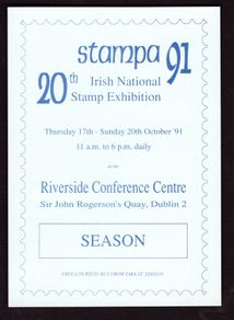 1991 Ireland Stampa Season Ticket 17-20th October 1991 at Riverside Conference Centre