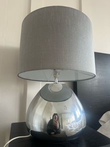 Dark Grey & Metallic "Touch" Lamp