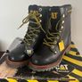Vintage Caterpillar Black 8 Hole Work Boots size 4 Image 2