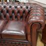 Oxblood Leather Chesterfield Three-Seater Sofa Image 3