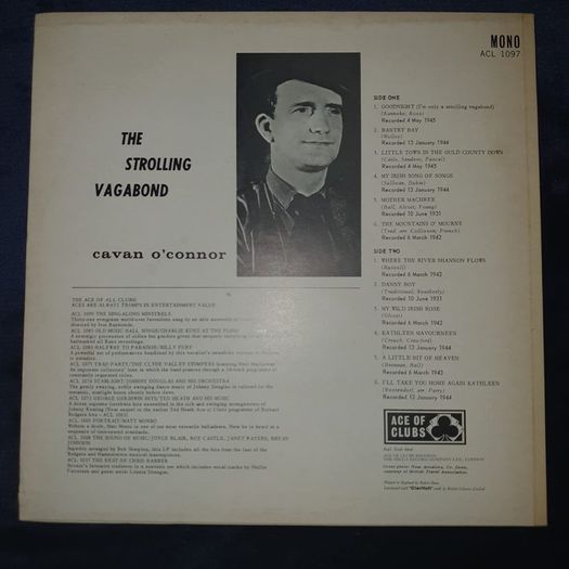 The Strolling Vagabond  - Cavan O'Connor - Vinyl LP 1962