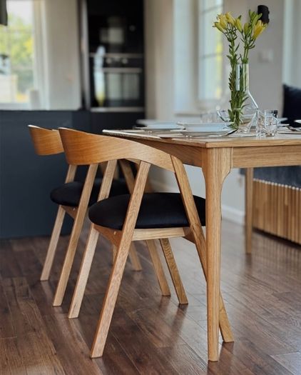 Oak Dining Armchair Plush Upholstered. Any Colouir or material