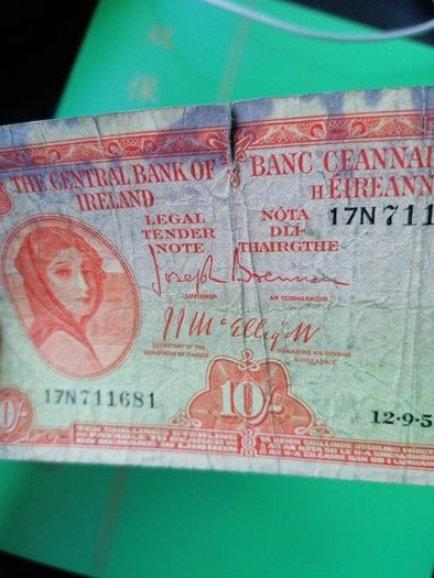 1951 Ireland Ten Shilling Banknote