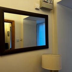 mirror faux walnut wood