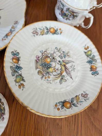 Rare 21pc Royal Tara "Birds and Fruit" Tea Set - Fine Bone China, Made in Galway